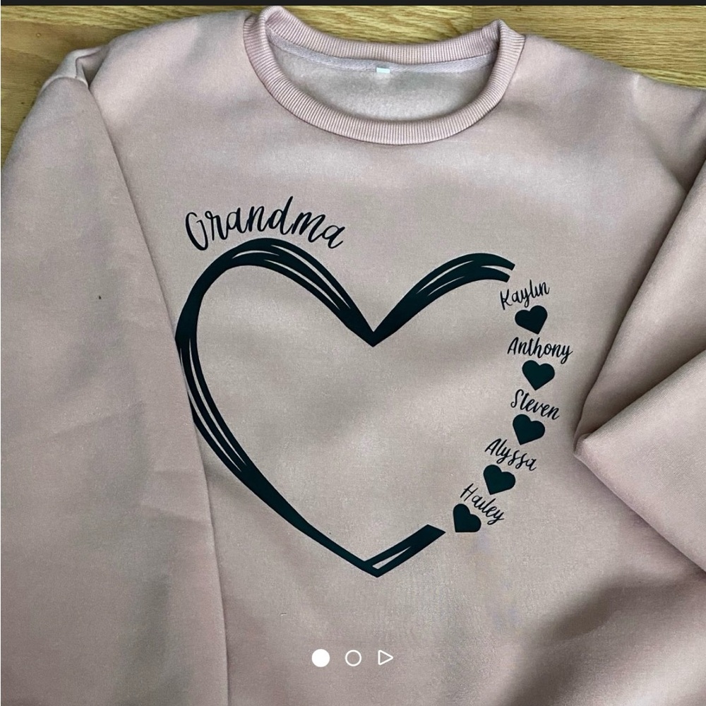 Grandma Heart Personalized Pink Sweater